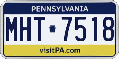 PA license plate MHT7518