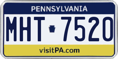 PA license plate MHT7520