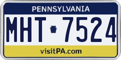 PA license plate MHT7524