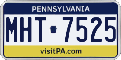 PA license plate MHT7525