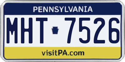 PA license plate MHT7526