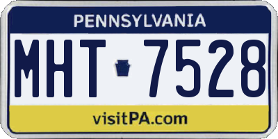 PA license plate MHT7528