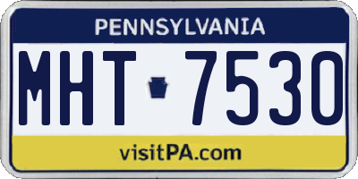PA license plate MHT7530