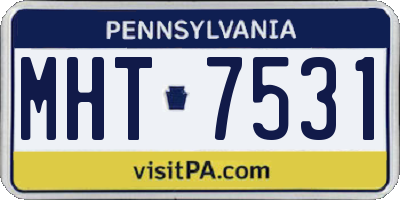 PA license plate MHT7531