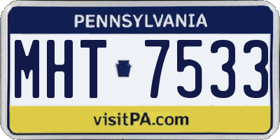 PA license plate MHT7533