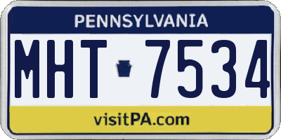 PA license plate MHT7534