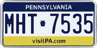 PA license plate MHT7535