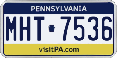 PA license plate MHT7536