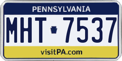 PA license plate MHT7537