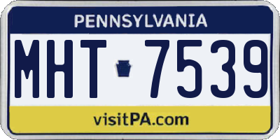 PA license plate MHT7539