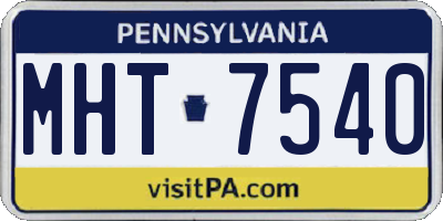 PA license plate MHT7540