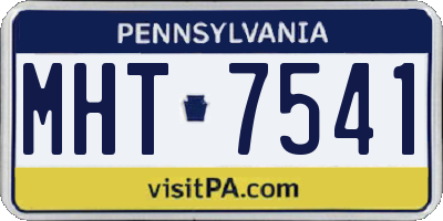 PA license plate MHT7541