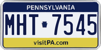 PA license plate MHT7545
