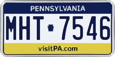 PA license plate MHT7546