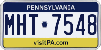 PA license plate MHT7548