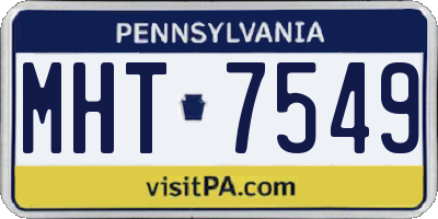 PA license plate MHT7549