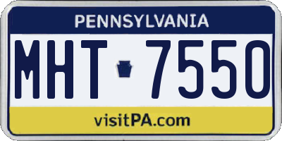 PA license plate MHT7550