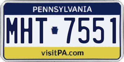 PA license plate MHT7551