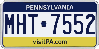 PA license plate MHT7552