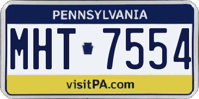 PA license plate MHT7554