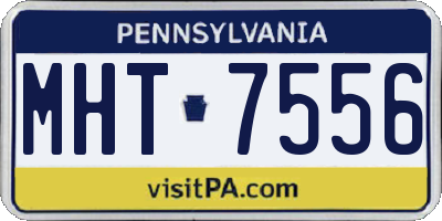 PA license plate MHT7556