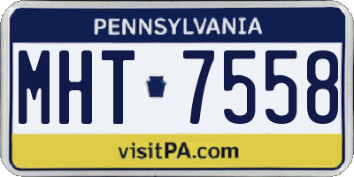 PA license plate MHT7558