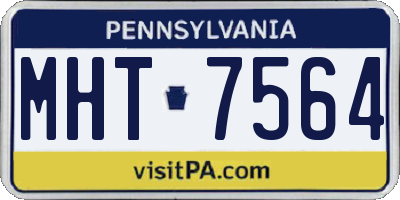 PA license plate MHT7564
