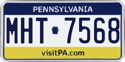 PA license plate MHT7568