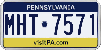 PA license plate MHT7571