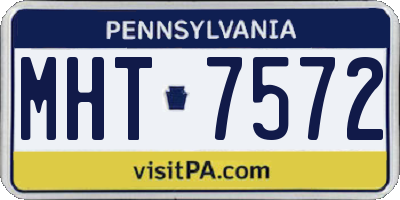 PA license plate MHT7572