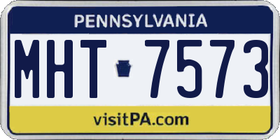 PA license plate MHT7573