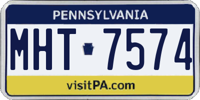 PA license plate MHT7574