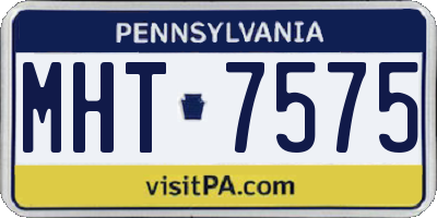 PA license plate MHT7575