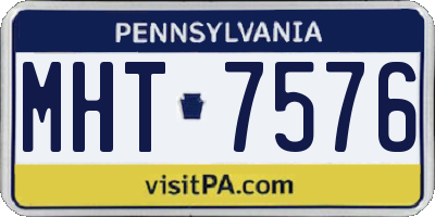 PA license plate MHT7576