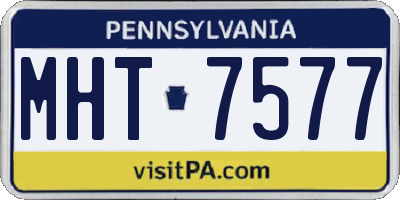 PA license plate MHT7577