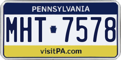 PA license plate MHT7578
