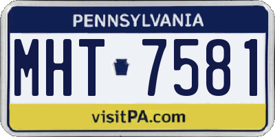 PA license plate MHT7581