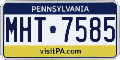 PA license plate MHT7585