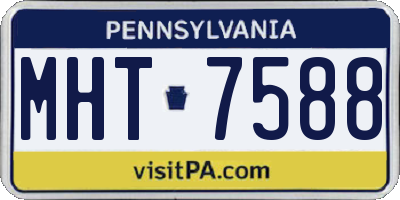 PA license plate MHT7588