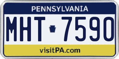 PA license plate MHT7590