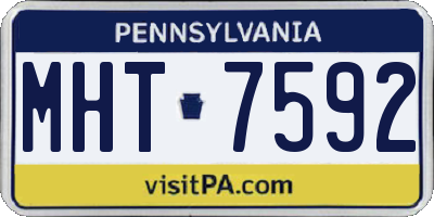 PA license plate MHT7592