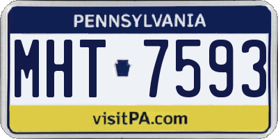 PA license plate MHT7593