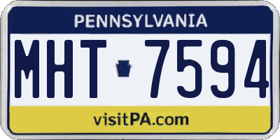 PA license plate MHT7594