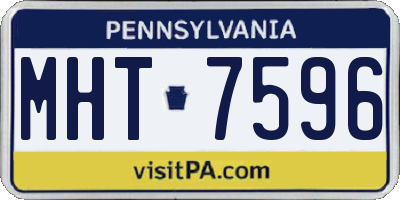 PA license plate MHT7596