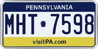PA license plate MHT7598
