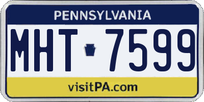 PA license plate MHT7599