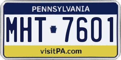PA license plate MHT7601