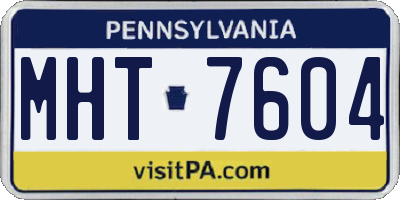 PA license plate MHT7604