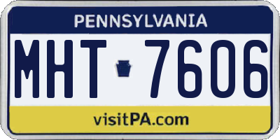 PA license plate MHT7606