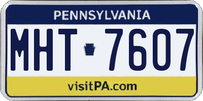 PA license plate MHT7607